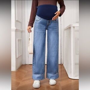 maternity wide-leg jeans